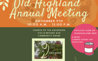 Old Highland Annual Meeting Nov 9th!